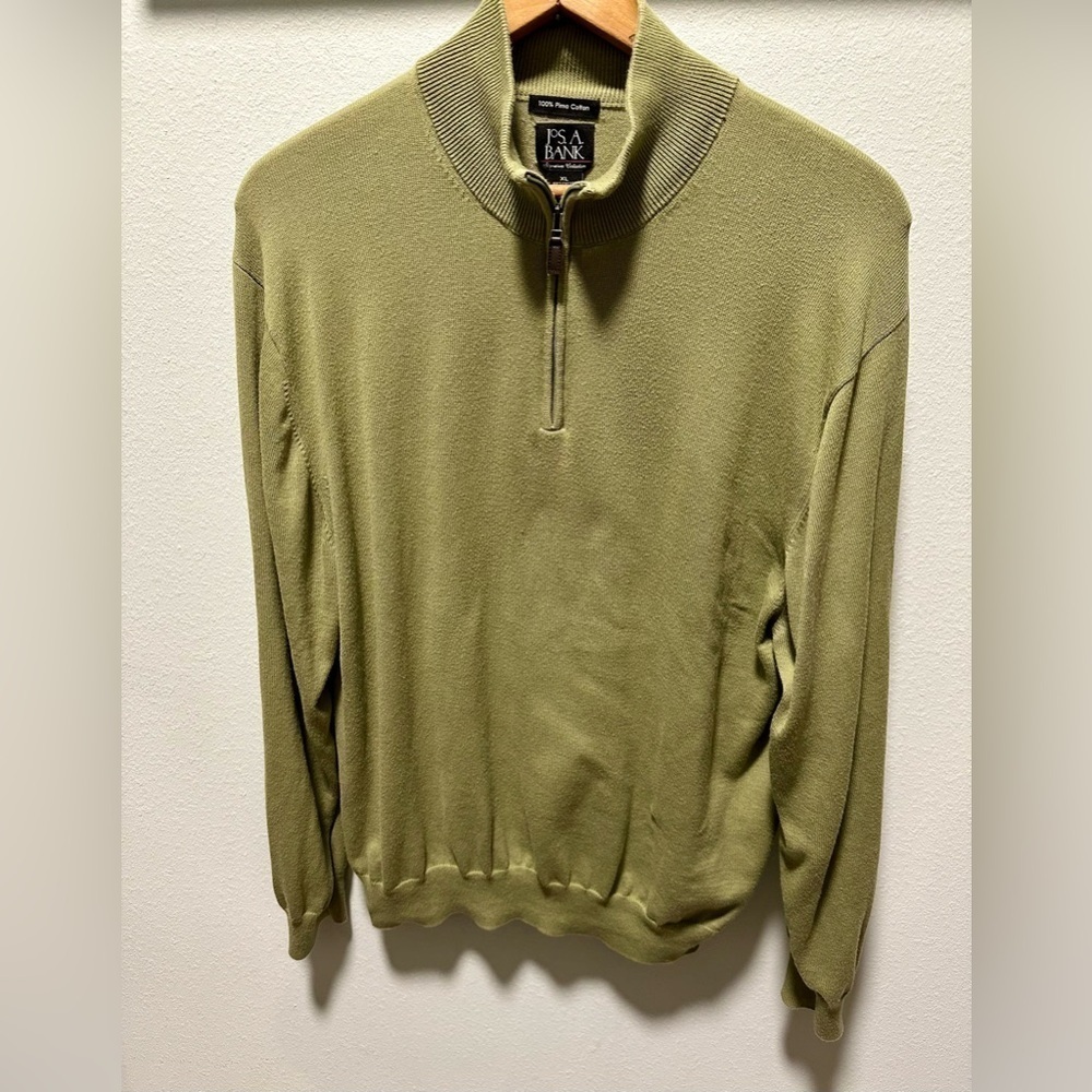 Jos. A Bank Long sleeve 1/4 zip Signature Collection Sweater Size XL Pima Cotton